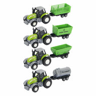 Die-cast Groene Trekker met Aanhanger en Pull-backfunctie