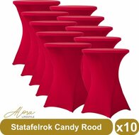 Statafelrok candy rood 80 cm - set van 10