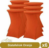 Statafelrok oranje 80 cm per 6