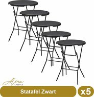 Statafel zwart 80 cm per 5