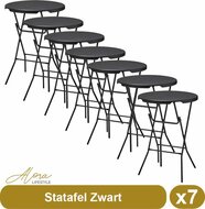 Statafel zwart 80 cm per 7