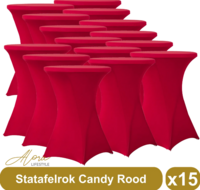 Statafelrok candy rood 80 cm - set van 15