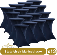 Statafelrok marineblauw 80 cm per 12