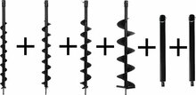 Kibani grondboren 60mm + 80mm + 100 mm + 150 mm + 2 verlengstukken