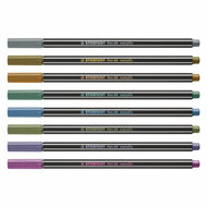 STABILO Pen 68 Metallic Metalen Doos Viltstiften, 8st.