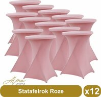 Statafelrok roze 80 cm per 12