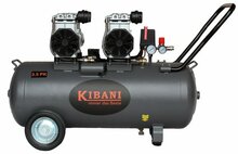 Kibani stille compressor 100 liter Incl. luchtslang, eurokoppeling &amp; bandenpomp