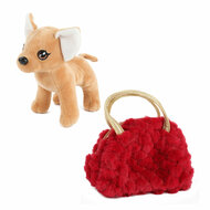 Hond Pluche Chihuahua Handtas Rood