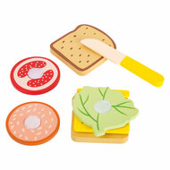 Small Foot - Houten Speeleten Sandwich met Bestek, 7dlg.