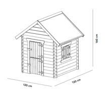 Houten Speelhuisje Louise (Vergrijst)