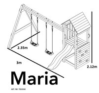 Houten Speeltoestel Maria met blauwe glijbaan