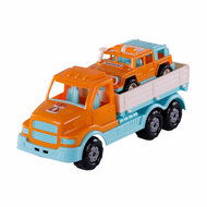 Cavallino XL Torpedo Vrachtwagen met Survival Jeep Oranje, 44,5cm