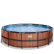 Zwembad Exit Frame Pool Afmeting 488X122Cm (12V Zandfilter) Timber Style