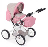 Poppenwagen Leni combi (roze /taupe/beer)