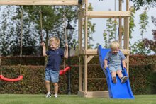 Houten Speeltoestel Noa met blauwe glijbaan