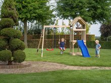 Houten Speeltoestel Noa met gele glijbaan