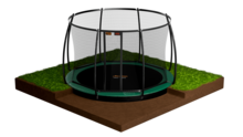 Avyna Trampoline FlatLevel &Oslash;305 met veiligheidsnet | Groen