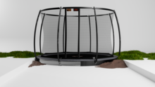 Avyna Trampoline FlatLevel &Oslash;430 met veiligheidsnet | Grijs