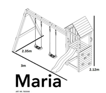 Houten Speeltoestel Maria met antraciet glijbaan