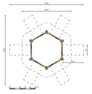 Robinia zeskantschommel voor openbaar gebruik 700cm rond