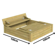 Houten Zandbak Tommy deluxe 120x120