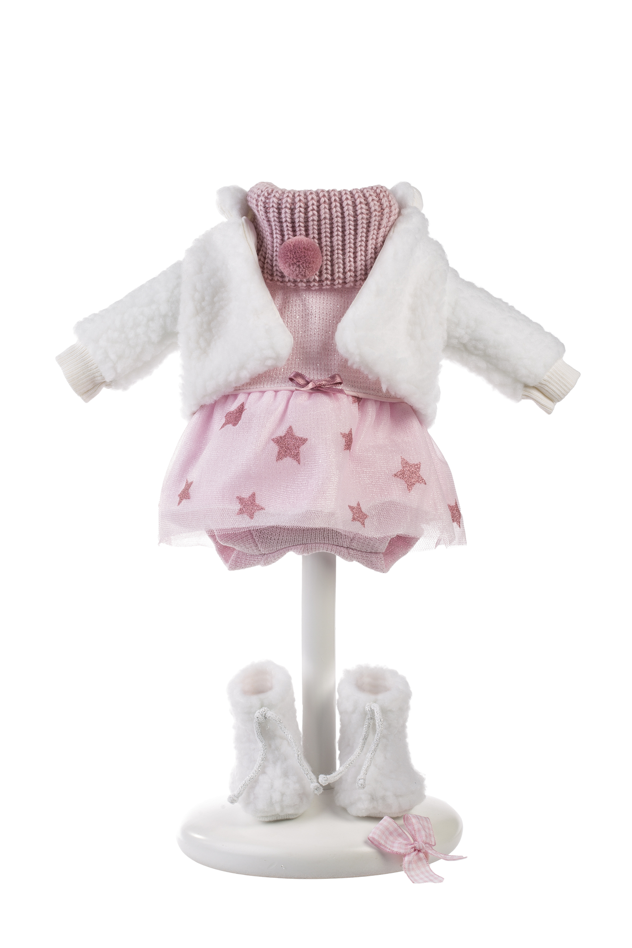 Llorens kleding set roze ster voor poppen van 35 cm