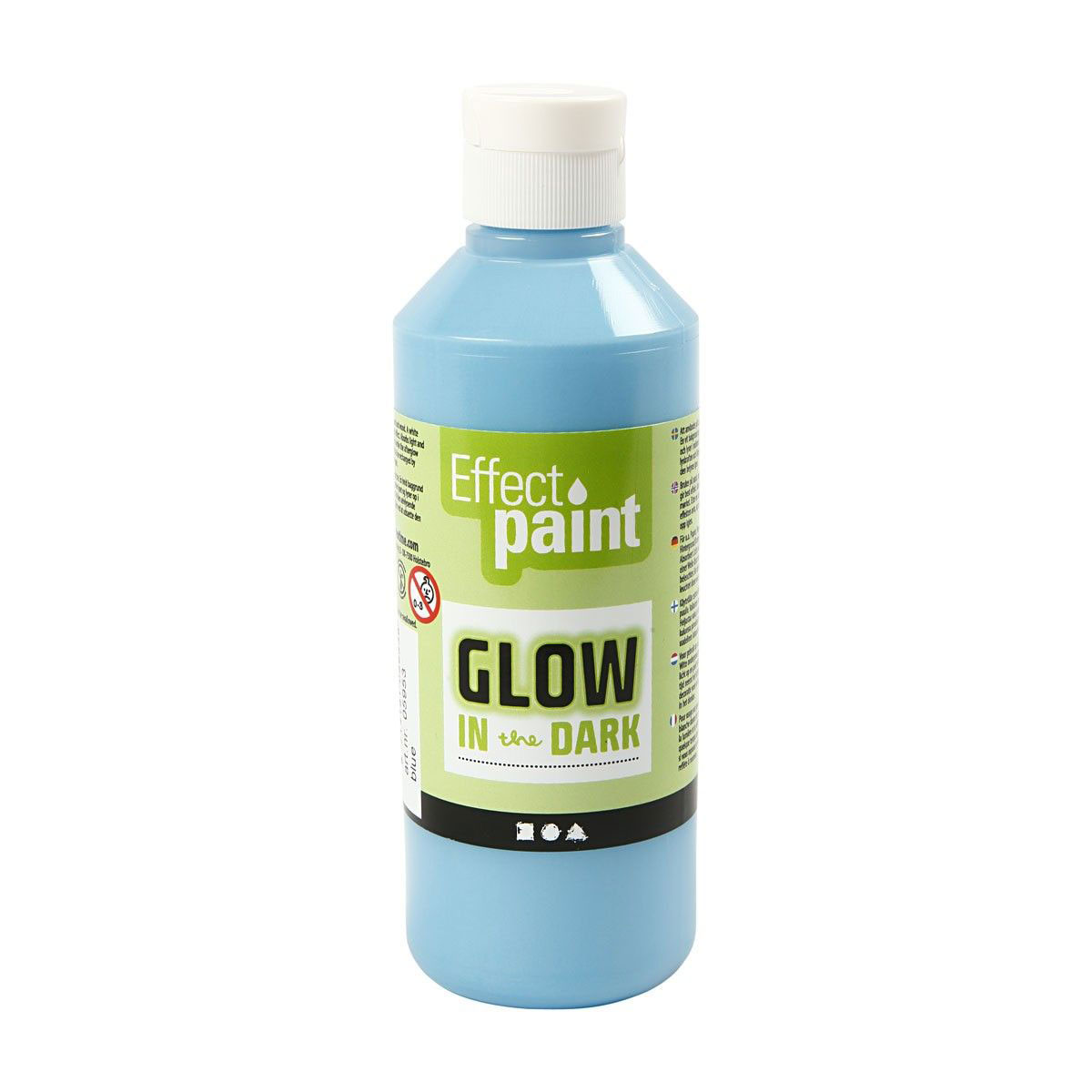 Glow in the Dark Verf - Lichtblauw, 250ml