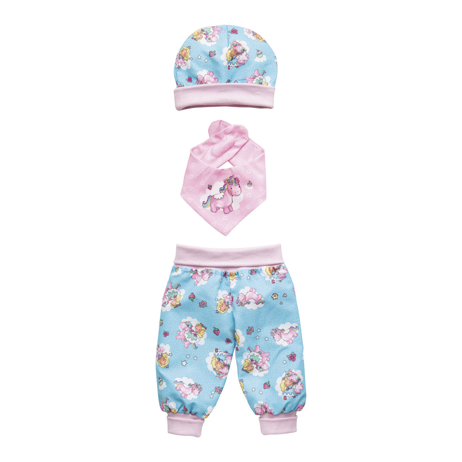 Poppenoutfit Eenhoorn, 35-45 cm