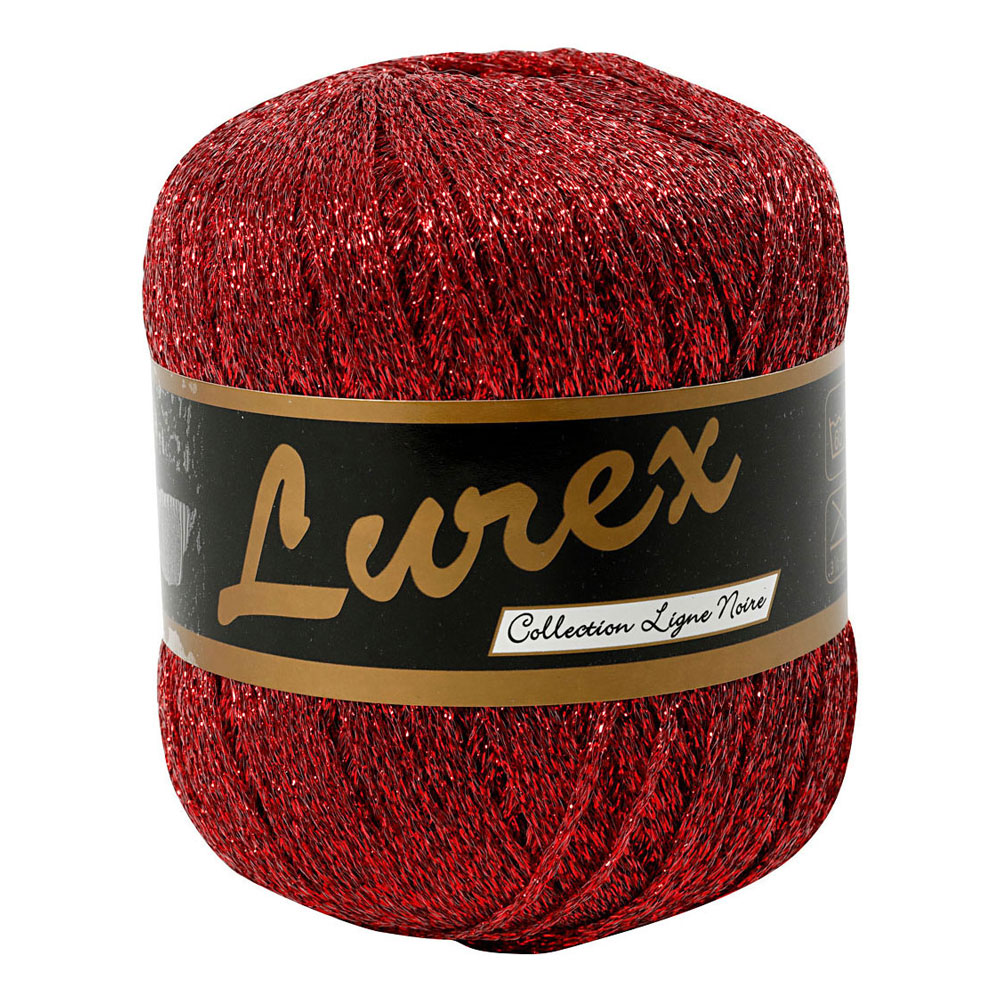 Lurex Glitter Garen Rood, 160m