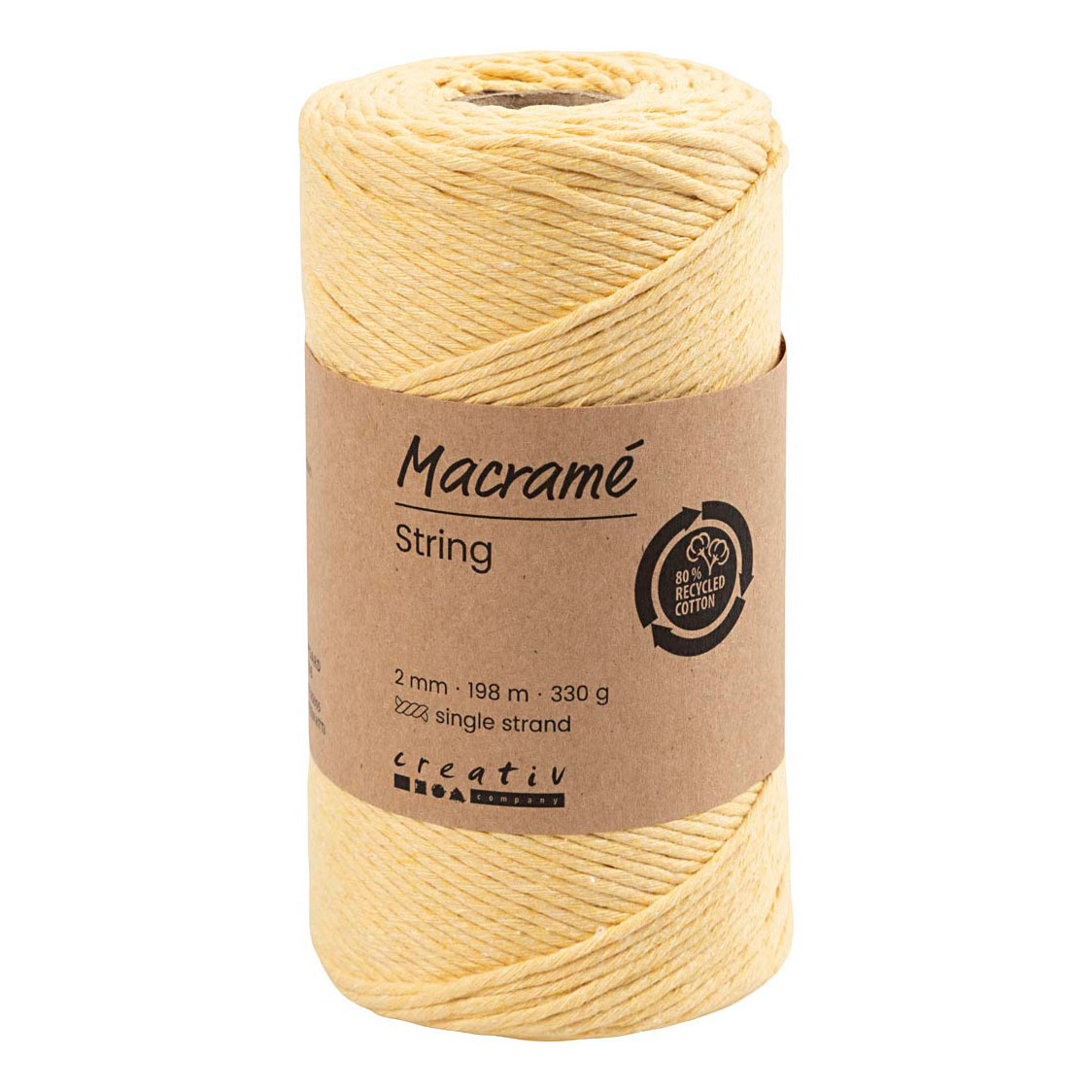 Macrame Koord Lichtgeel, 198m