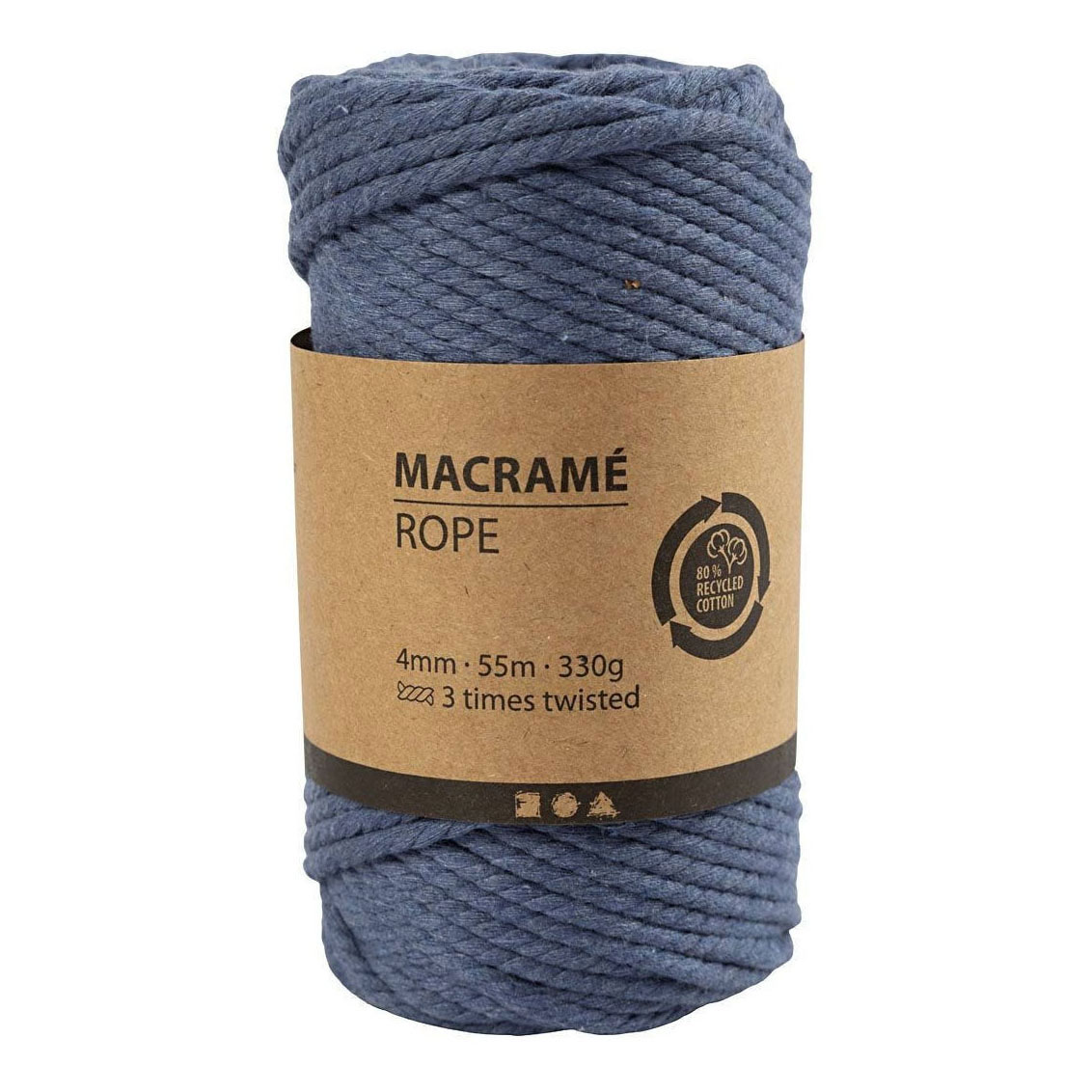 Macrame Koord Blauw, 55m