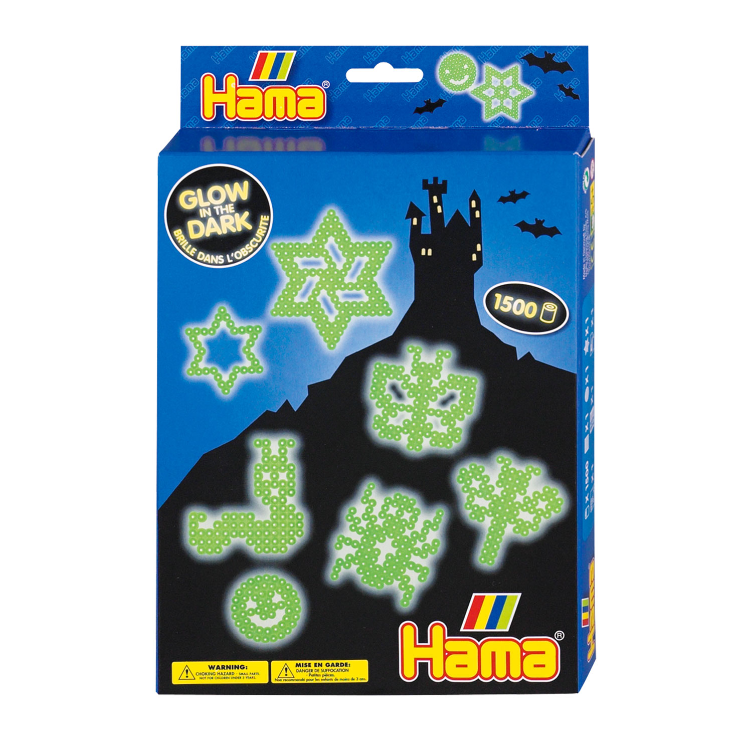 Hama Strijkkralenset - Glow in the Dark, 1500st.