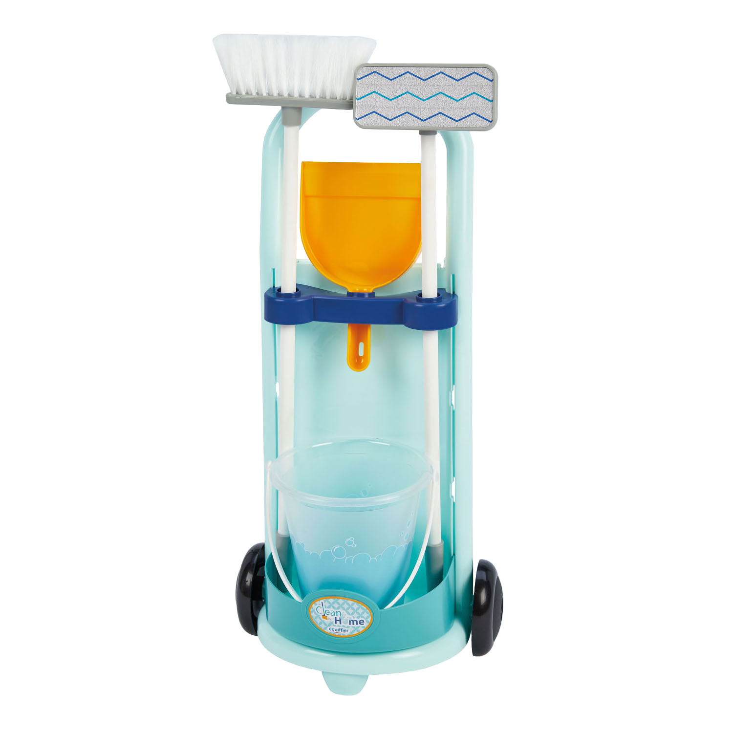 Ecoiffier Schoonmaak Trolley Blauw, 5dlg.