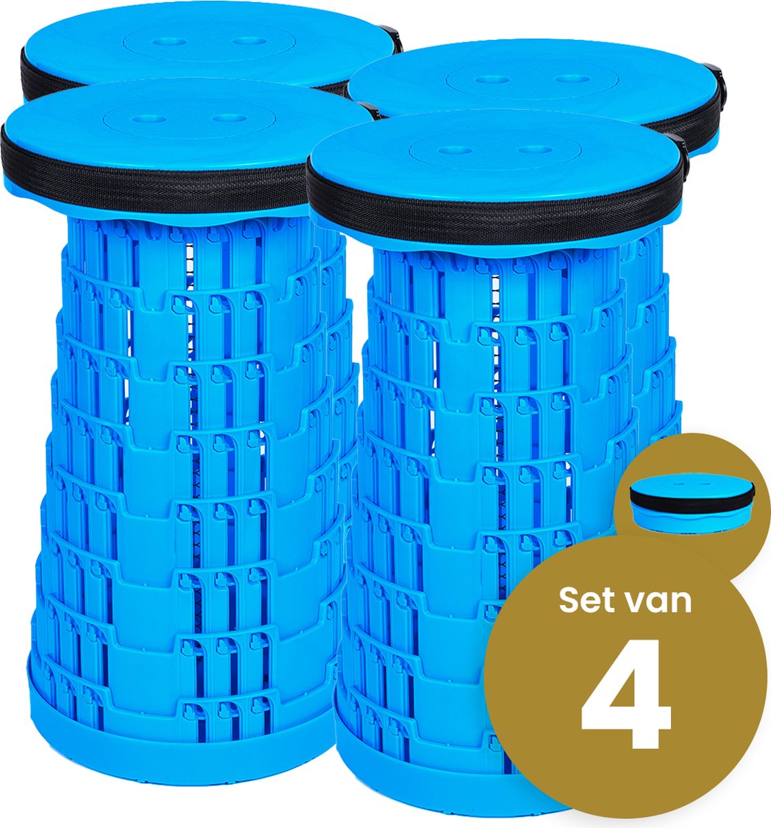 Alora Opvouwbare kruk extra strong vol blauw per 4