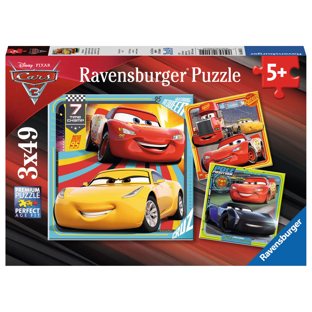 Disney Cars 3 Puzzel, 3x49st.