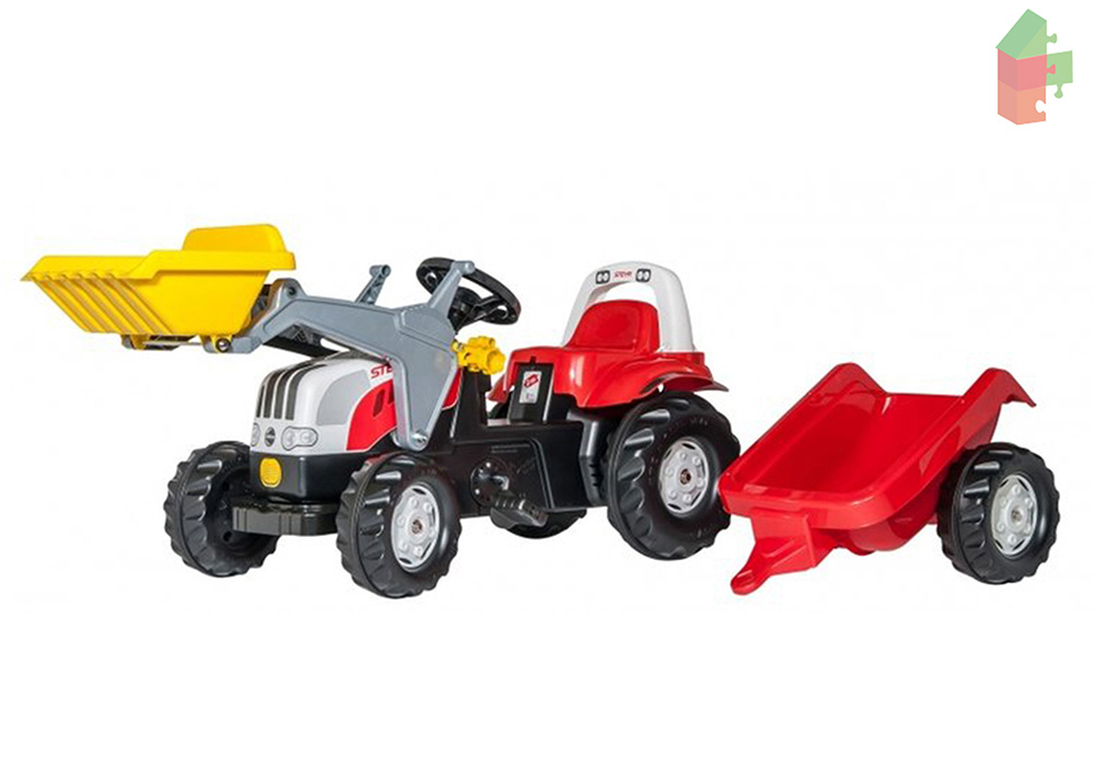 Rolly Toys Rollykid Steyr - Traptractor Met Frontlader En Aanhanger