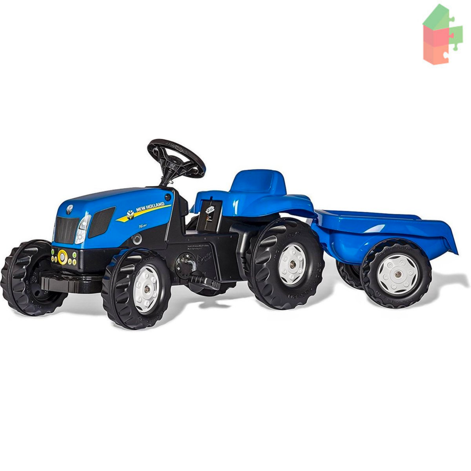 Rolly Toys Kid New Holland Traptrekker Met Aanhanger