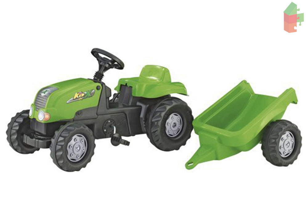 Rolly Toys Rollykid - Traptractor Met Aanhanger ( Groen)