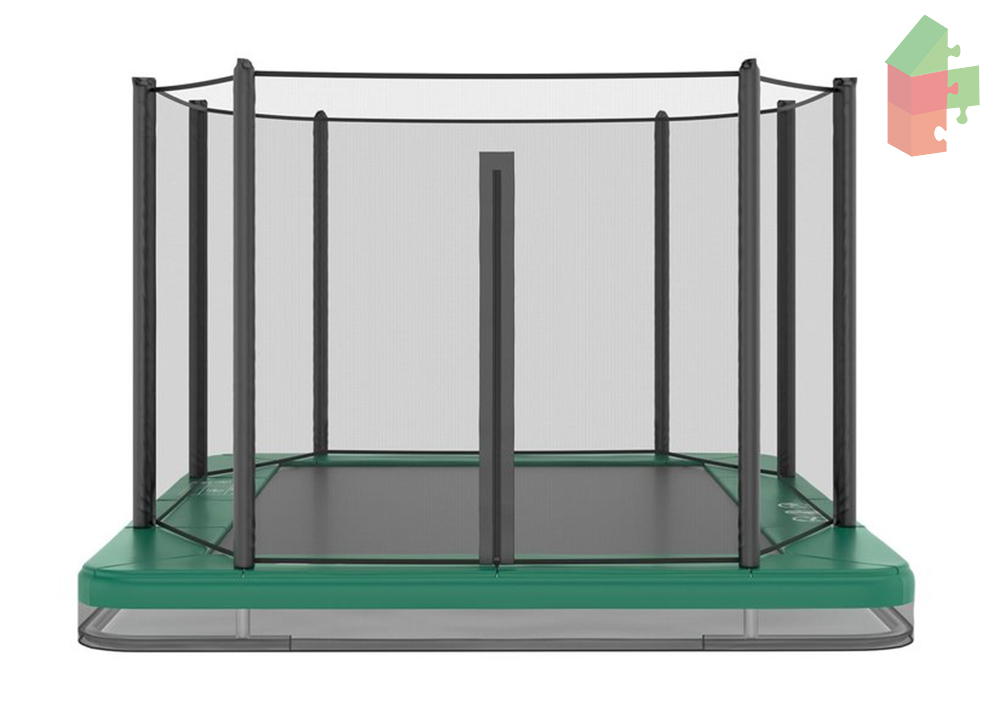 Trampoline AKROBAT ORBIT INGROUND 335x244 (11x8ft) Green, inclusief veiligheidsnet