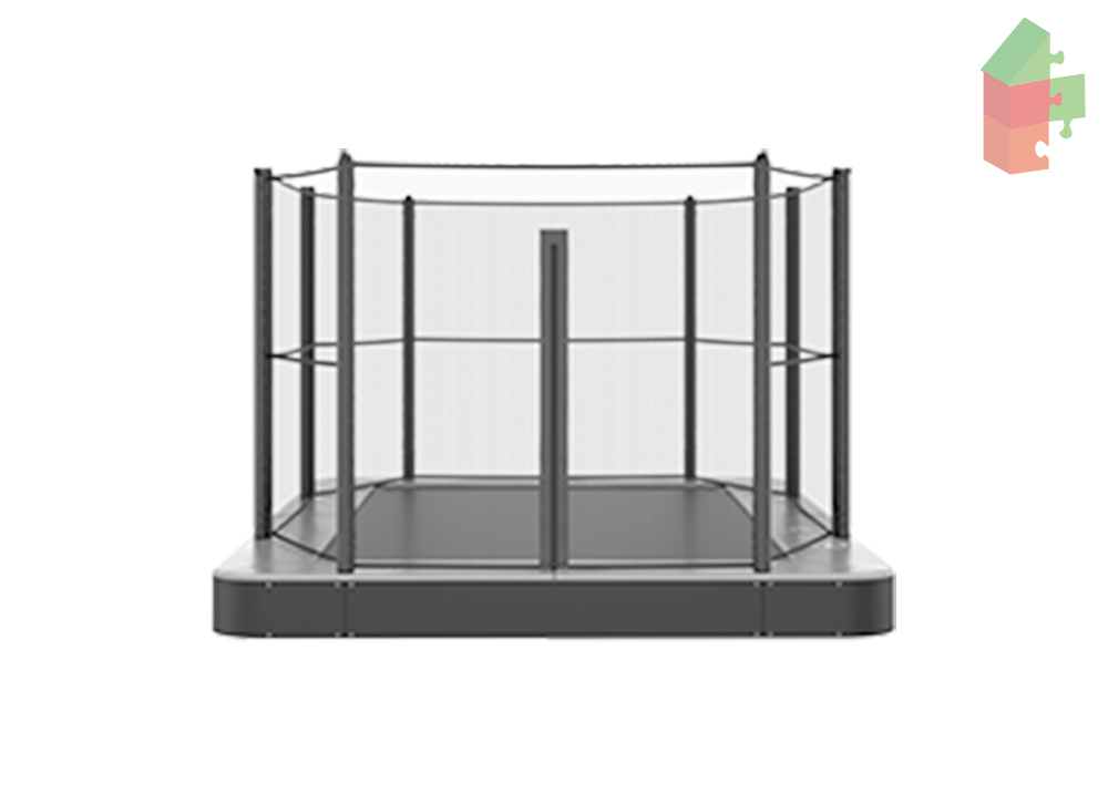 Trampoline AKROBAT ORBIT FLAT 305x183 (10x6ft) Antraciet inclusief veiligheidsnet