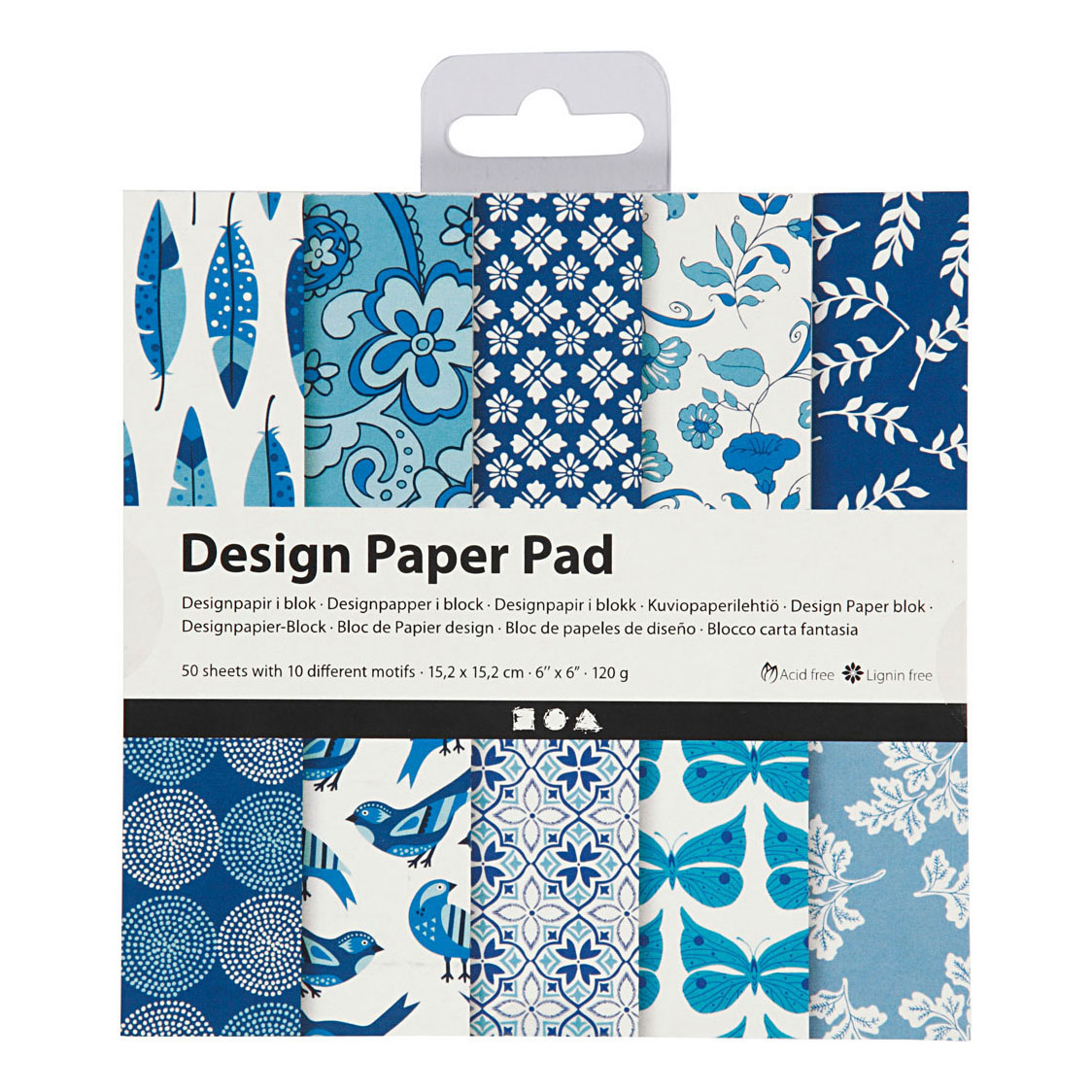 Design Papierblok Blauw, 50 Vellen