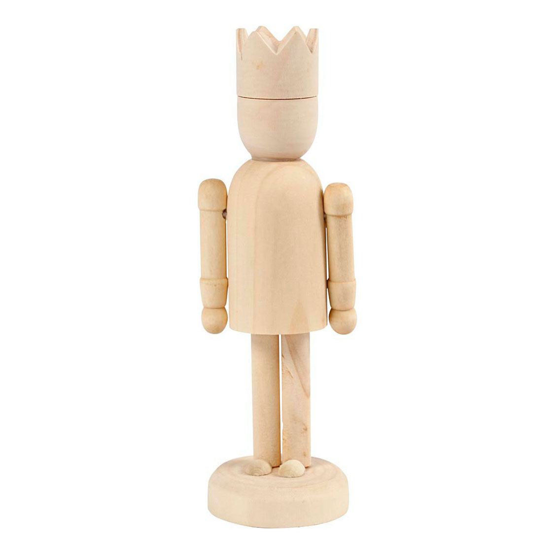 Houten Figuur met Kroon, 13cm