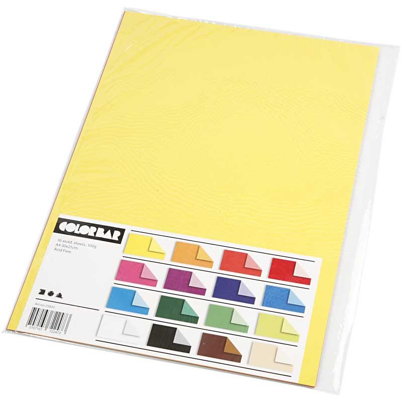 Color Bar Papier Kleur A4 100gr, 16 Vellen