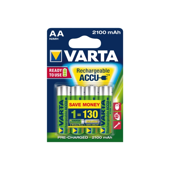 Batterij oplaadbaar Varta 4xAA 2100mAh ready2use