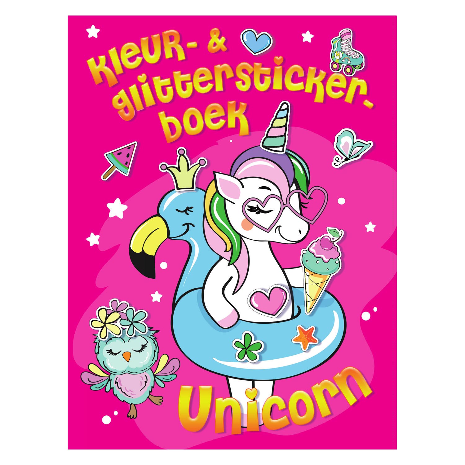 Kleur- & Glitter Stickerboek Unicorn