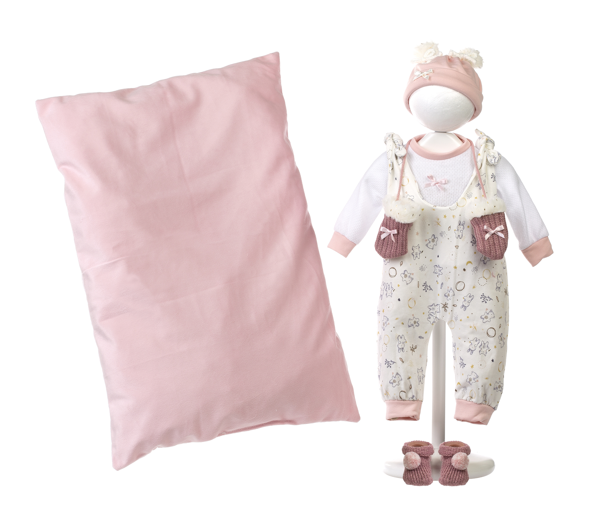 Llorens kleding en accessoires set Tina met kussen voor poppen van 44 cm