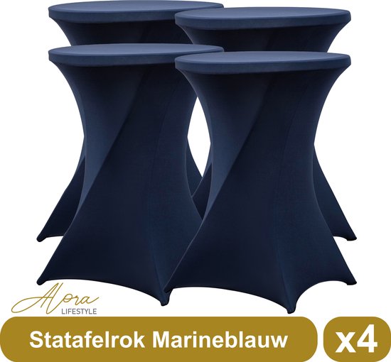 Statafelrok marineblauw 80 cm per 4