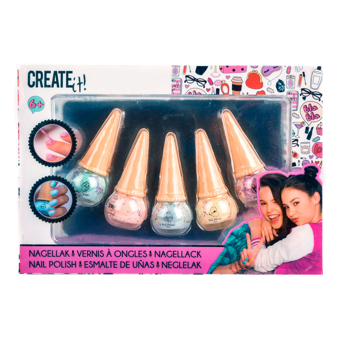 Create it! Beauty Glinsterende Nagellak IJshoorn, 5st.