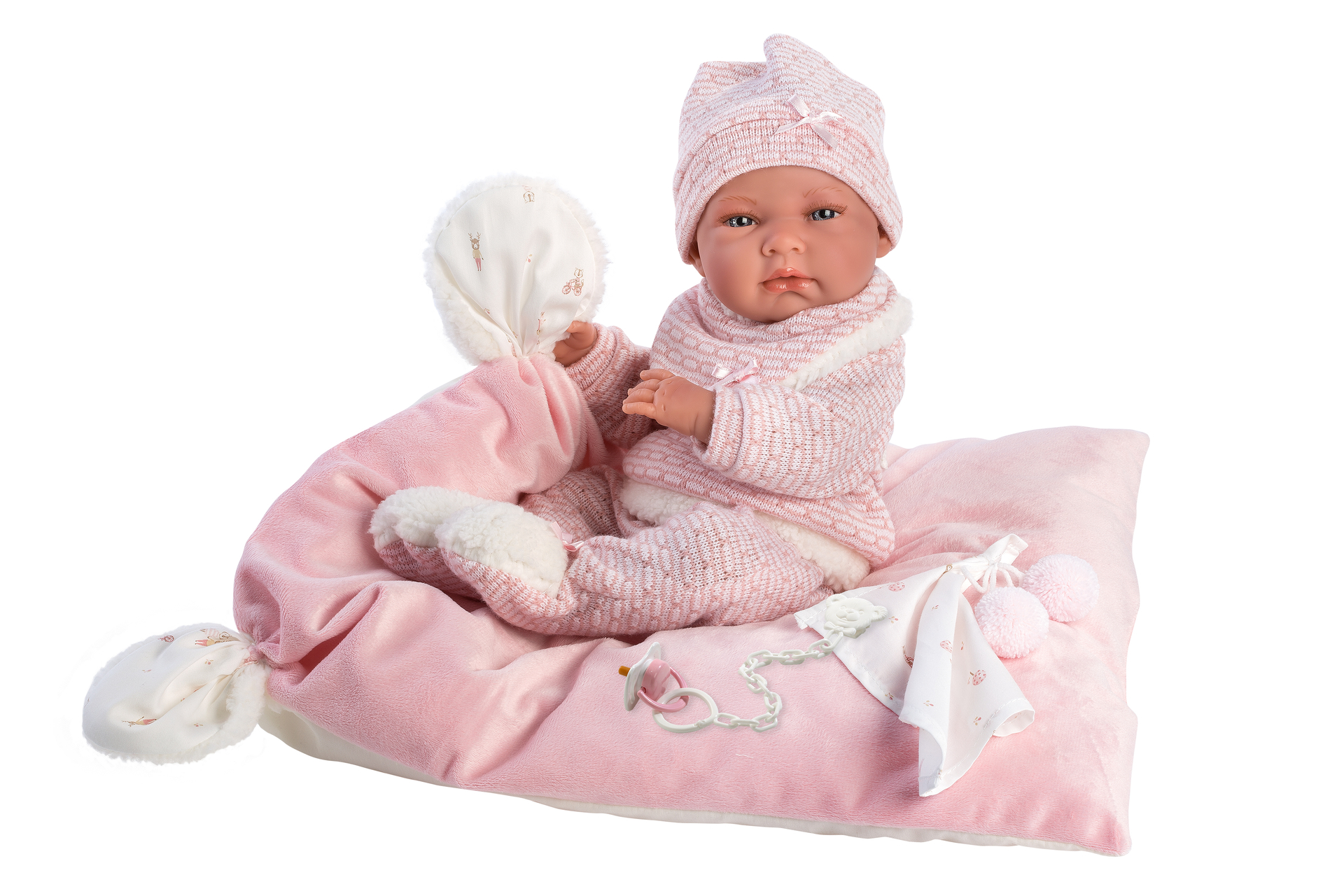 Llorens Pop Nica Met roze kussen en pyjama 40cm