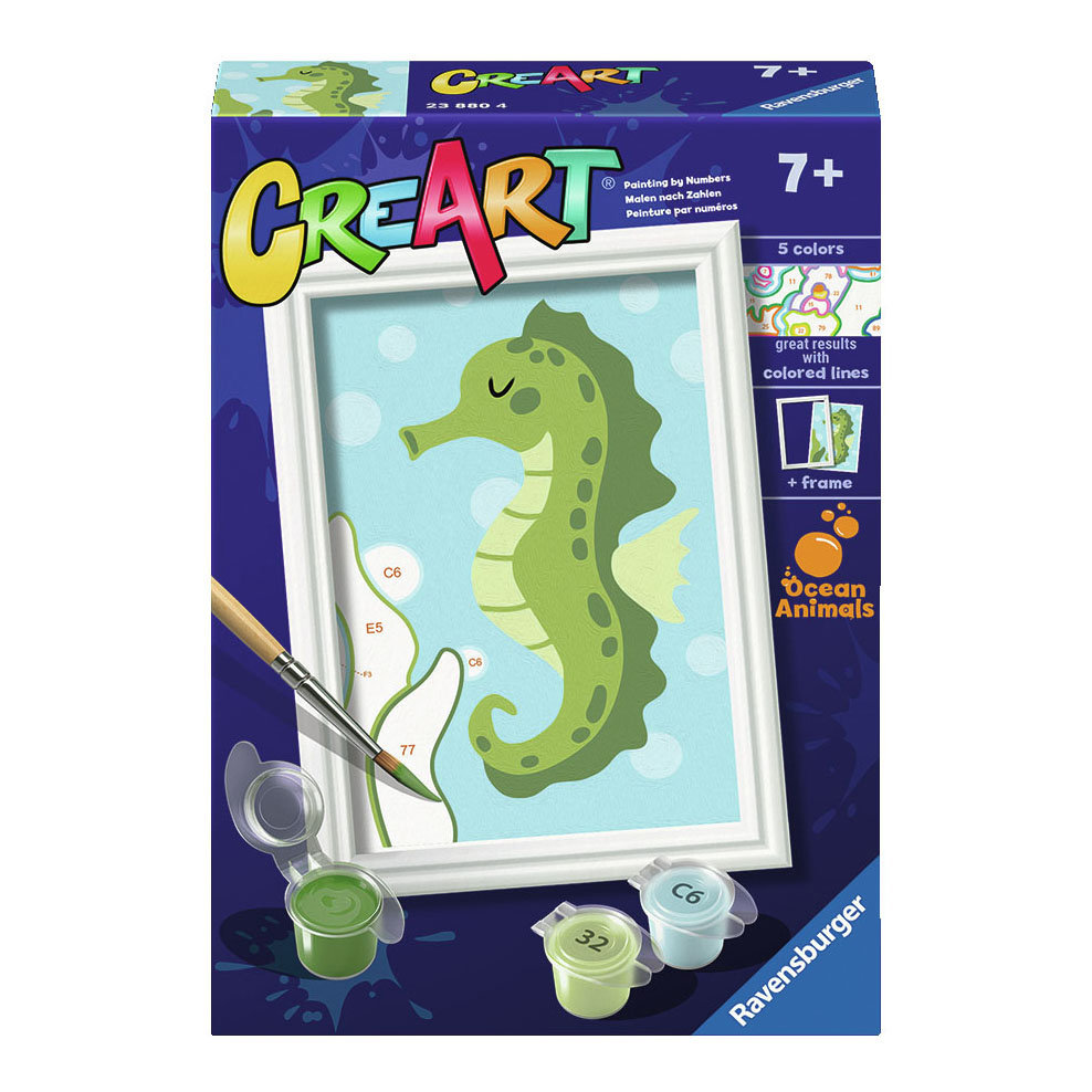 CreArt Schilderen op Nummer - Trendy Seahorse